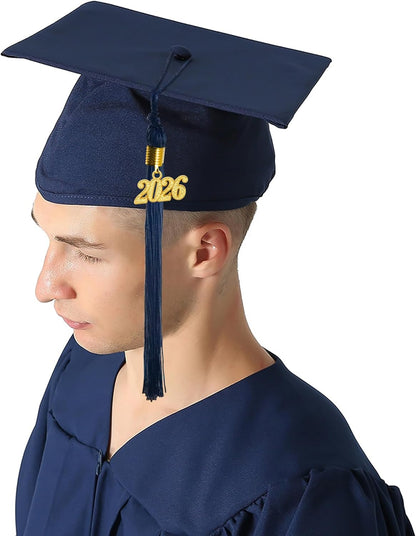 Matte Graduation Gown Cap Tassel Set 2026 for High School and Bachelor