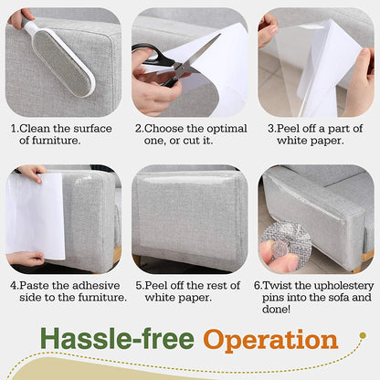 Cat Scratch Furniture Protector,【16 Pack】Cat Scratch Deterrent Tape, Furniture Protectors Training Tape, Couch Corner Cat Scratch Repellent with 90 PCS Upholstery Pins, White