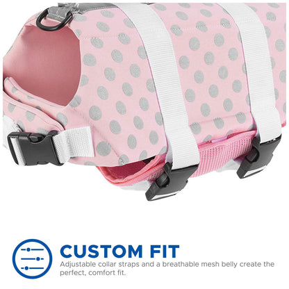Dog Life Jacket - Keep Your Canine Safe with a Neoprene Life Vest - Designer Life Jackets - Perfect for Swimming and Boating - Blue and Yellow, Medium