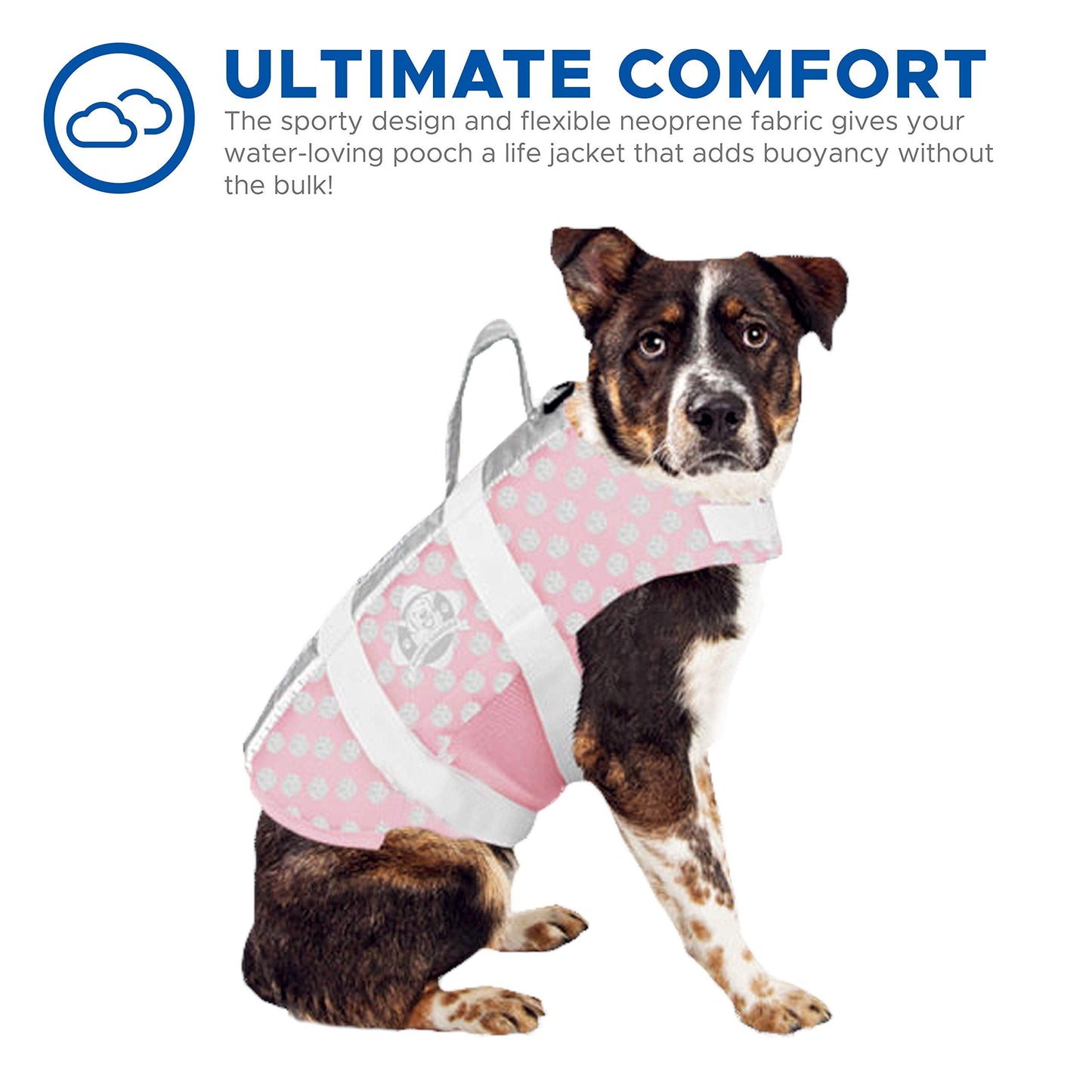 Dog Life Jacket - Keep Your Canine Safe with a Neoprene Life Vest - Designer Life Jackets - Perfect for Swimming and Boating - Blue and Yellow, Medium