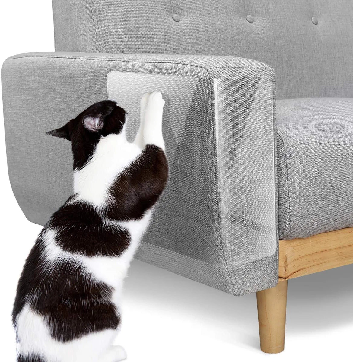 Cat Scratch Furniture Protector,【16 Pack】Cat Scratch Deterrent Tape, Furniture Protectors Training Tape, Couch Corner Cat Scratch Repellent with 90 PCS Upholstery Pins, White